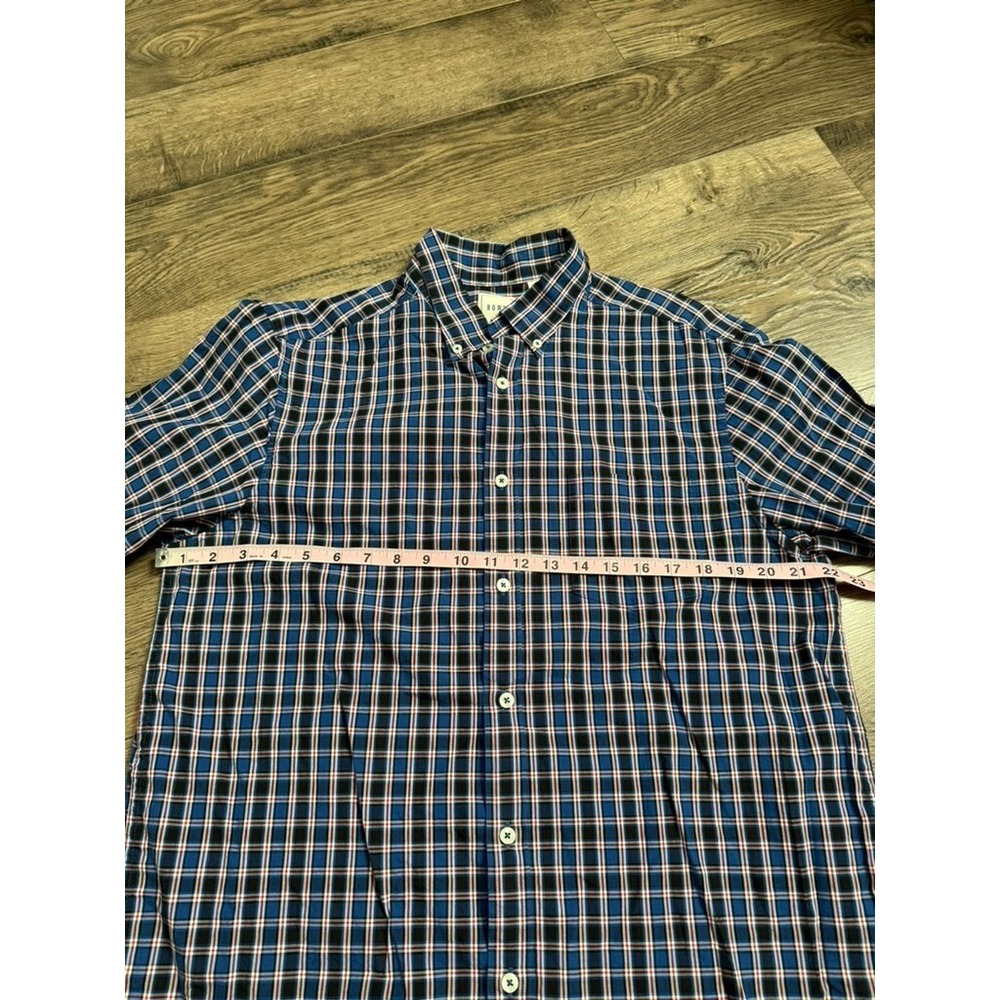 EUC Mens ROWM long sleeve button up plaid 100% cotton size L - Picture 5 of 7